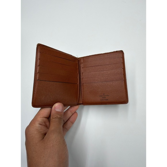 Louis Vuitton Monogram Bifold Wallet Men Brown Canvas Leather - Picture 2 of 11